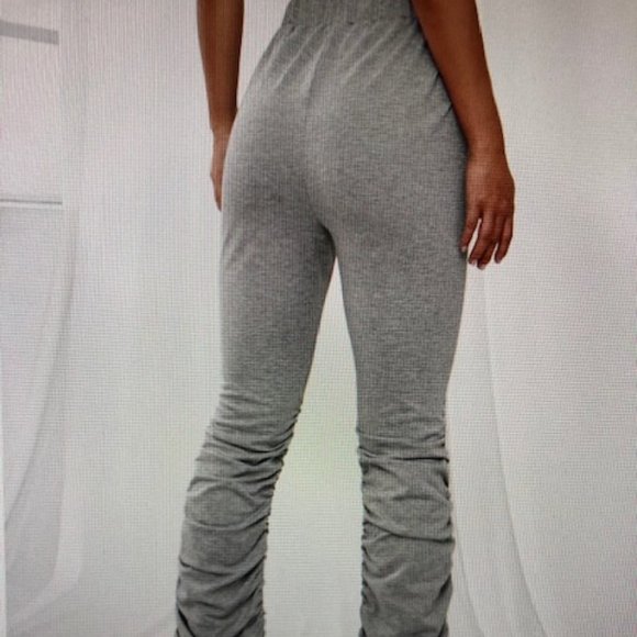 Tie Front Ruched Hem Sweatpants - Picture 2 of 4